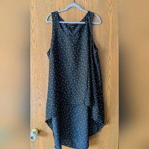 Torrid Black Sleeveless Blouse With White Stars & HiLo Cut | 2